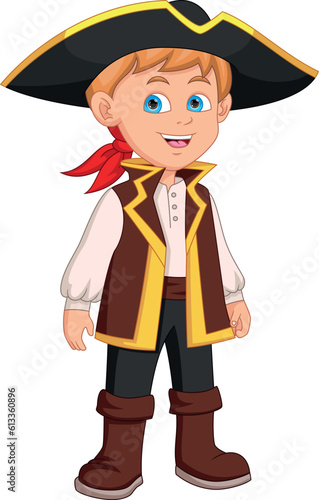 Little boy in a pirate costume