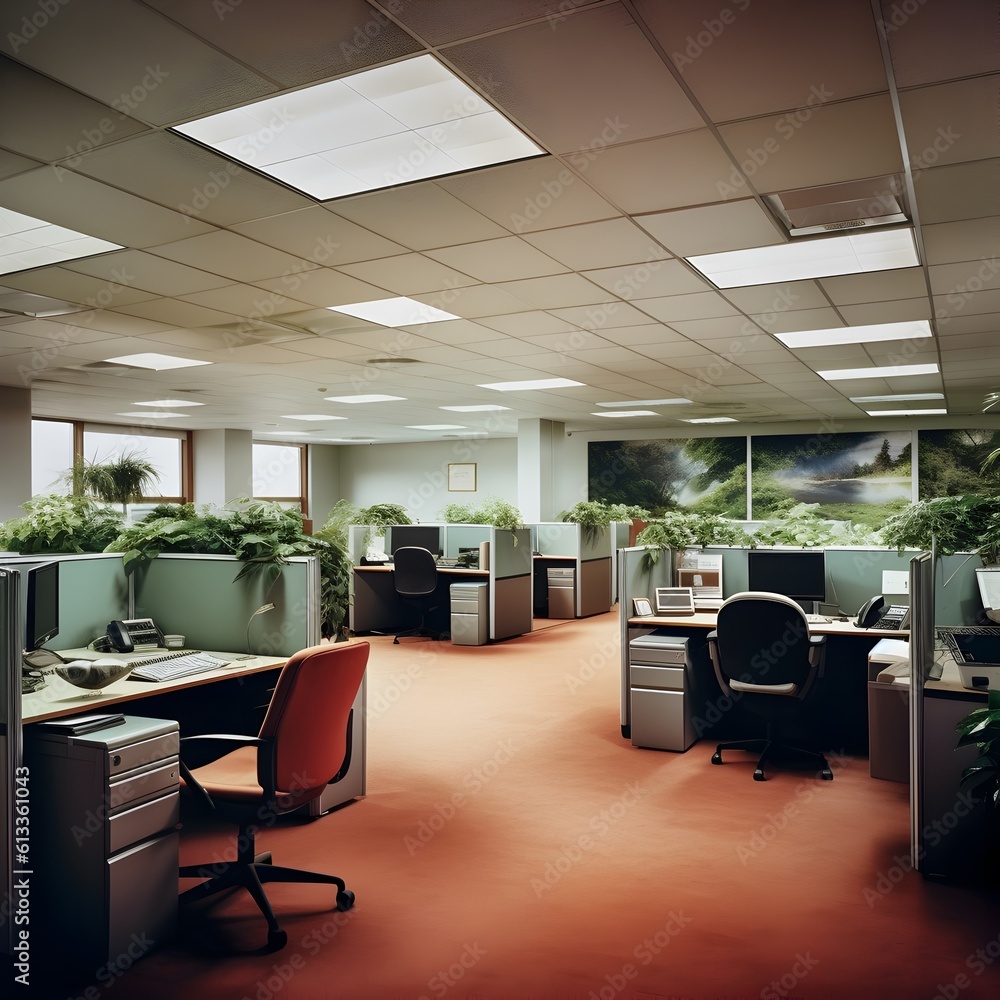 office environment worker for day Generative AI illustration office environment worker for day Generative AI illustration