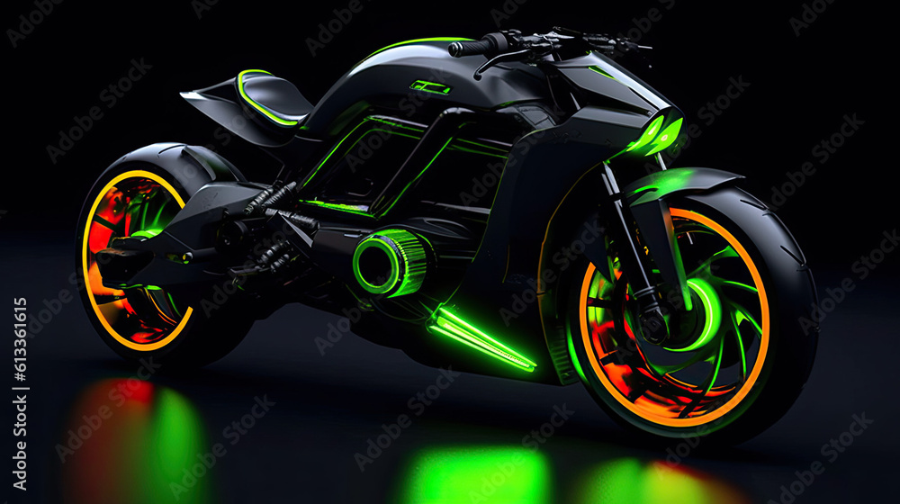 Future Concept Neon Motorcycle
