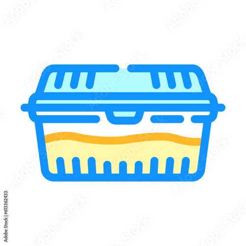 lunch box plastic meal color icon vector. lunch box plastic meal sign. isolated symbol illustration