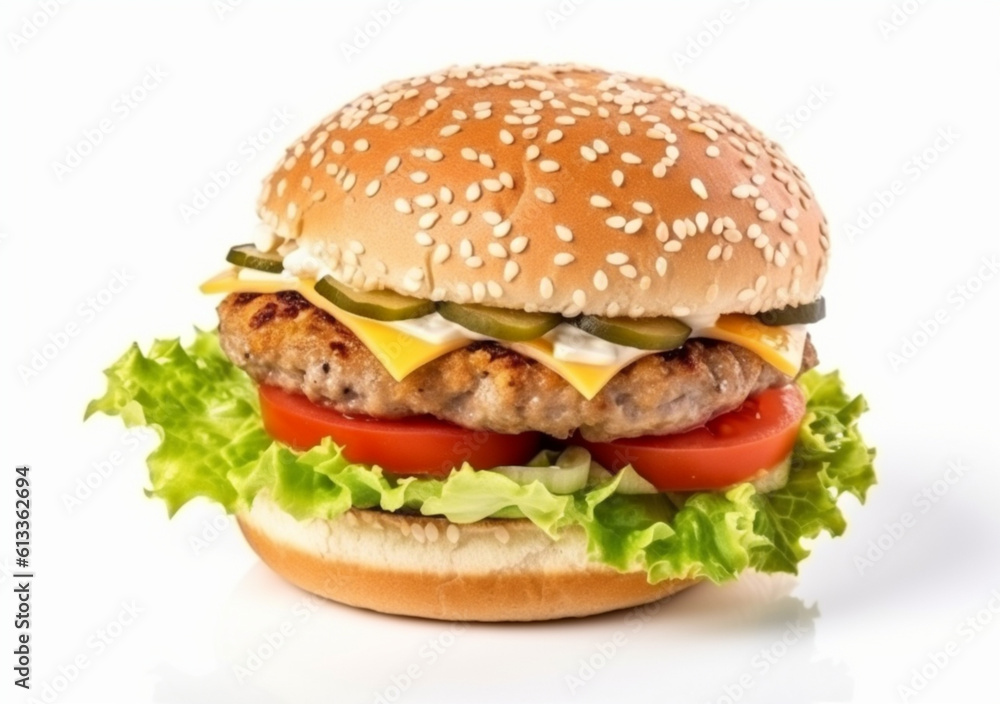 burger on white background burger on white background