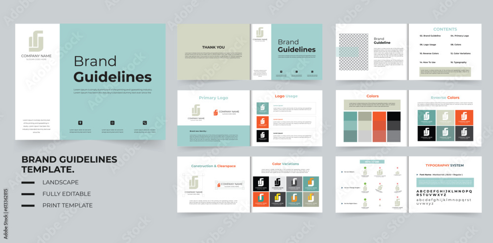 Brand Guidelines template or Brand manual or brand layout template Brand Guidelines template or Brand manual or brand layout template