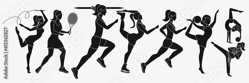 Women silhouettes.. woman  sport icon set.