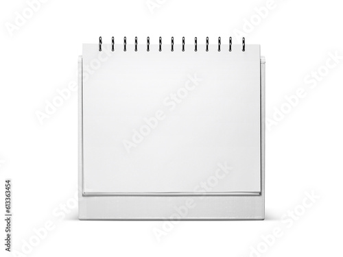 White blank paper desk spiral calendar, transparent background