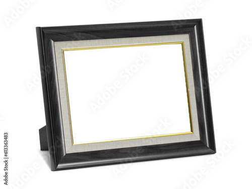 wooden desktop picture frame. transparent background