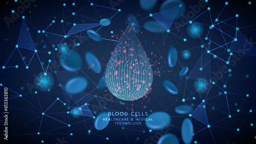 Healthcare technology and medical innovation digital technology background. Medical, science and technology concepts. Abstract futuristic design. Vector illustration.