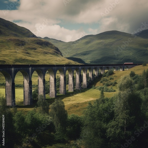 Glenfinnan Viaduct Iconic Railway Bridge and Scottish Highlands Scenery