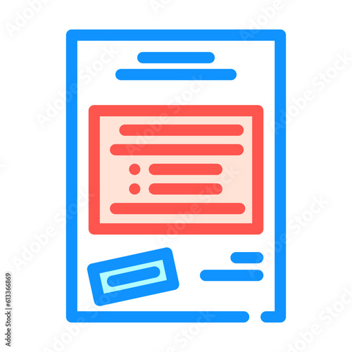 press release news media color icon vector. press release news media sign. isolated symbol illustration