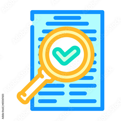 fact check news media color icon vector. fact check news media sign. isolated symbol illustration