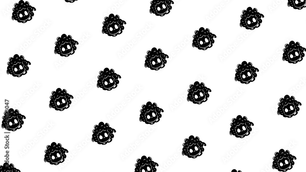 black and white background of a bunch of cute sheep black and white background of a bunch of cute sheep
