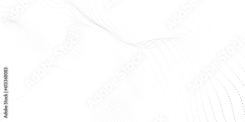 White futuristic background. data visualization. Digital dynamic white wave of particles.