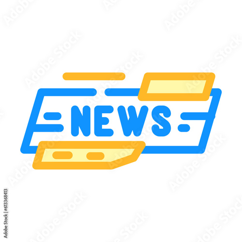 news ticker media color icon vector. news ticker media sign. isolated symbol illustration