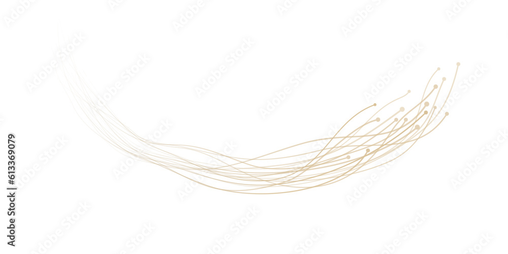 Vector abstract circles lines wavy swirl in round frame gold light ...