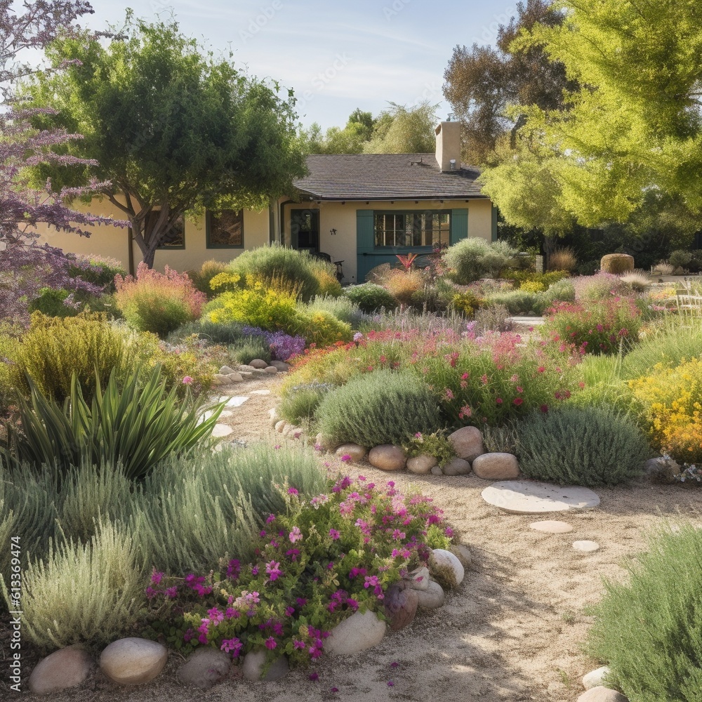 Water-wise Landscaping - Drought-resistant Garden or Landscape that Reduces Water Consumption