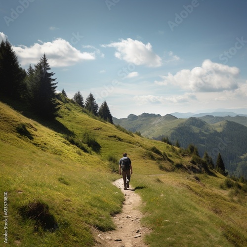 Hiking Adventure Beautiful Photograph of a Mountain Trail and Natural Landscape © stockphoto.universe