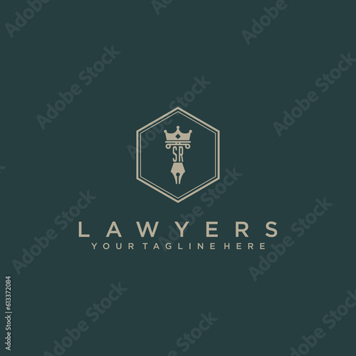 SR initials design modern legal attorney law firm lawyer advocate consultancy business logo vector