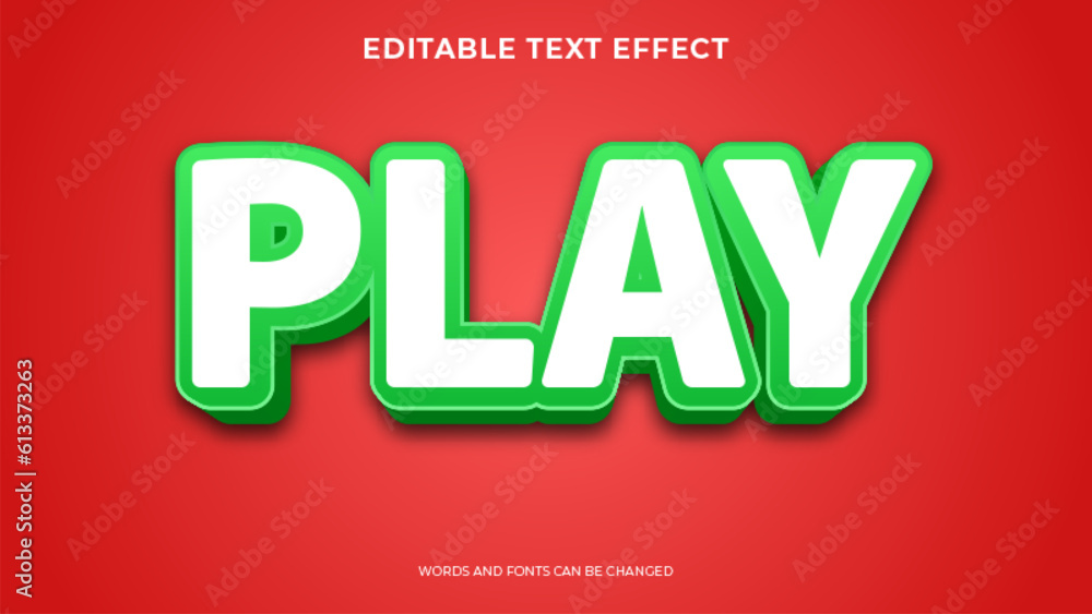 editable play text effect editable play text effect