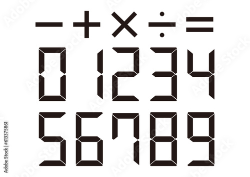 四足演算と0から9までのデジタル数字