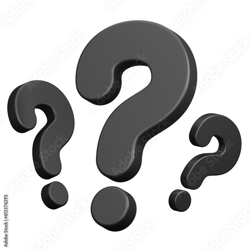 black question mark assistant 3d icon