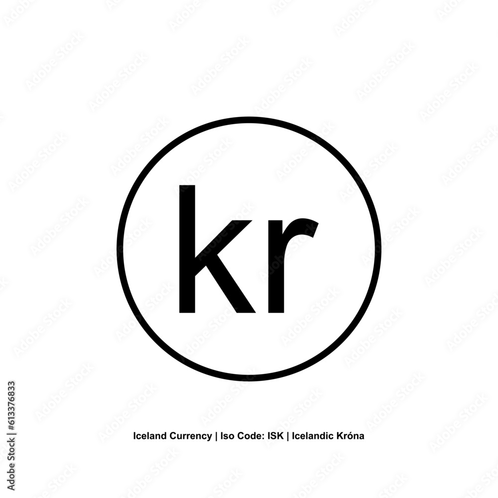 Iceland Currency symbol, Icelandic Króna Icon, ISK Sign. Vector Illustration Iceland Currency symbol, Icelandic Króna Icon, ISK Sign. Vector Illustration
