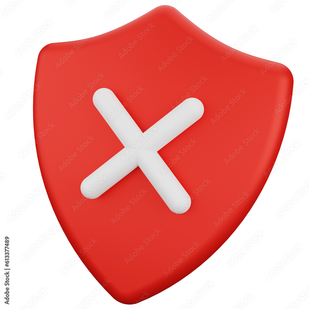 Obraz premium cross on shield 3d illustration