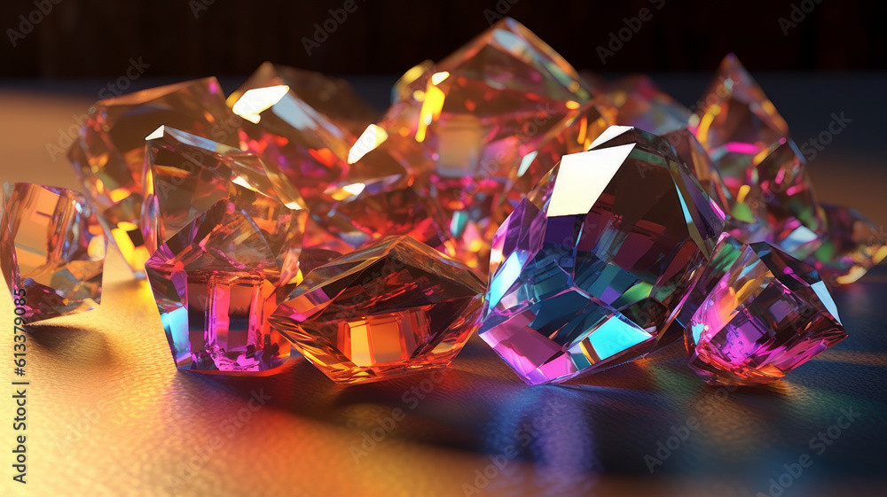 iridescent crystal facets. iridescent crystal facets.