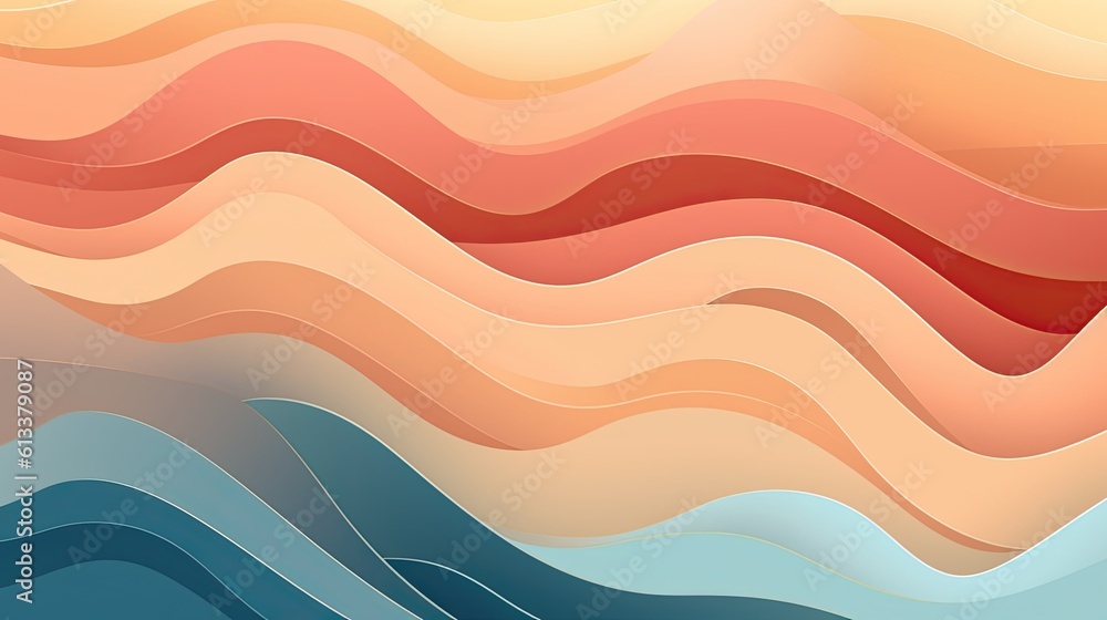 Dynamic colorful waves on abstract background