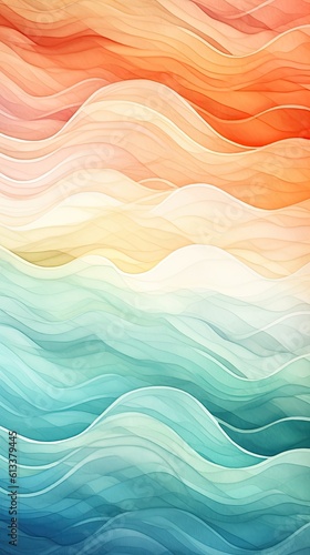 Whimsical colorful waves on abstract background