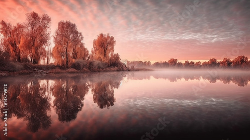 Generative AI, Mirrored Serenity: Capturing the Mesmerizing Water Reflections © icehawk33
