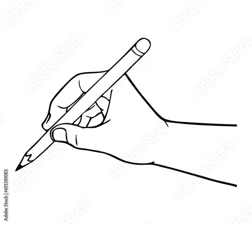 hand writing outline vector illustration