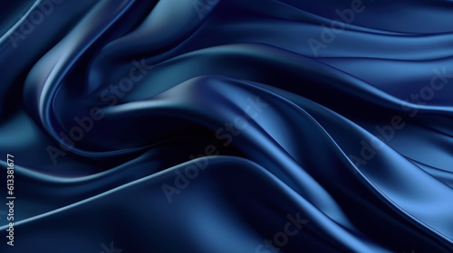 Abstract dark blue background. Silk satin. Navy blue color. 