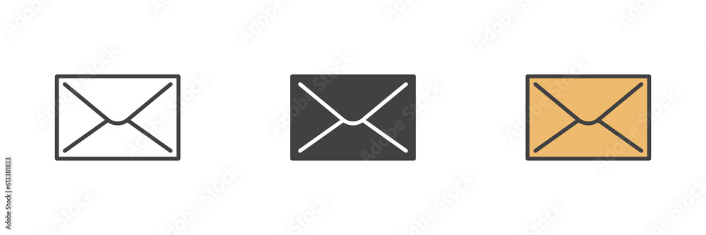 Email, mail different style icon set Email, mail different style icon set