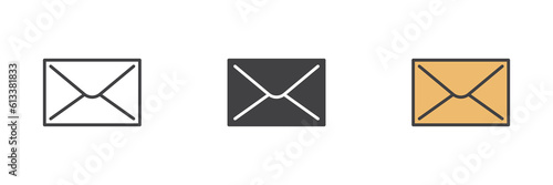 Email, mail different style icon set