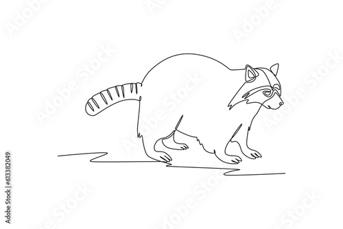 Single one line drawing mammal animal concept. Continuous line draw design graphic vector illustration.