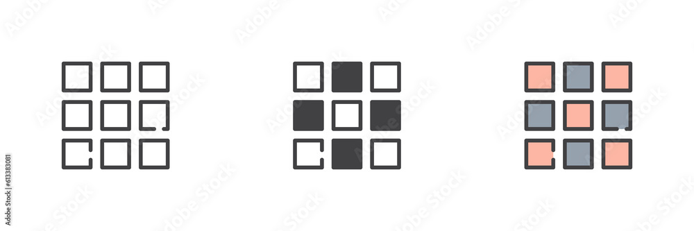Gallery menu different style icon set Gallery menu different style icon set