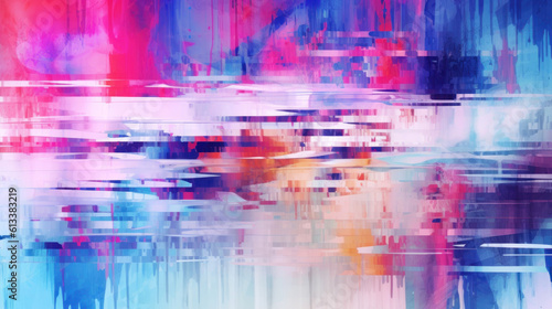 Abstract glitch background.  Pink, blue, white purple colors.  © tashechka
