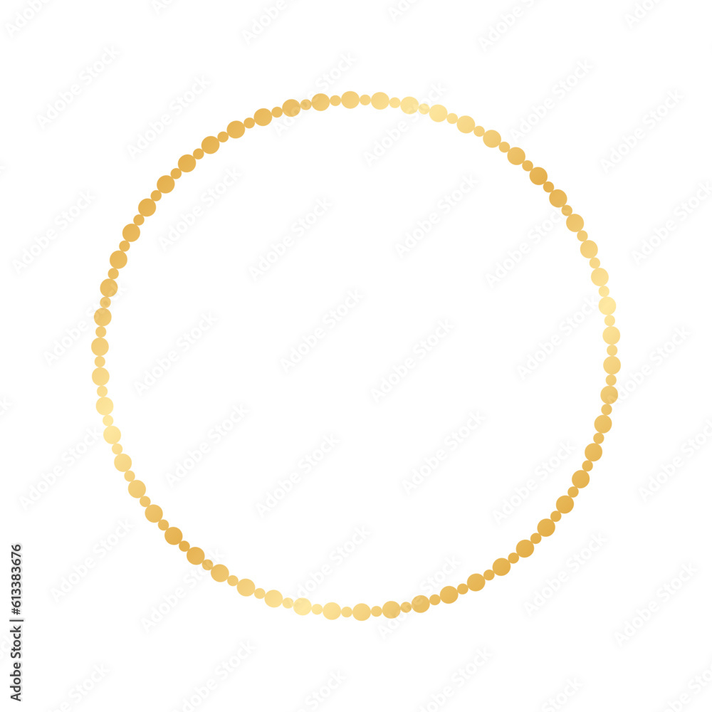 Golden round frame made with dots pattern. Abstract Gold Border Template, elegant wedding invitation card vector illustration Golden round frame made with dots pattern. Abstract Gold Border Template, elegant wedding invitation card vector illustration
