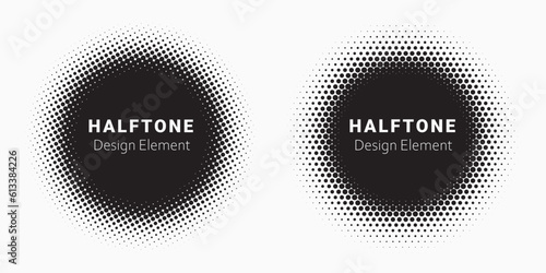 Tela Halftone circle frame background set