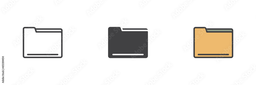 File folder different style icon set