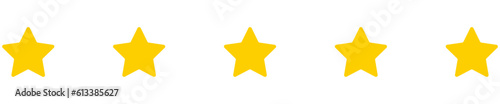 Five stars customer product rating review flat icon for apps and websites