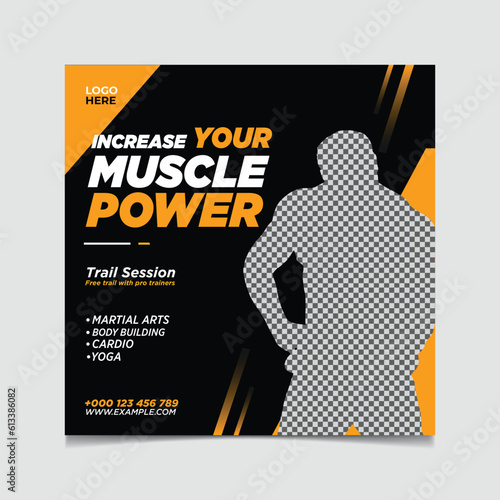 Vector increase your health and fitness social media design