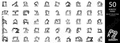 Robotic hand manipulator silhouette symbol icon. Robot limb logo. Robot arm. automation, robot, CNC shape logo.