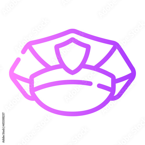 police hat Line Gradient Icon