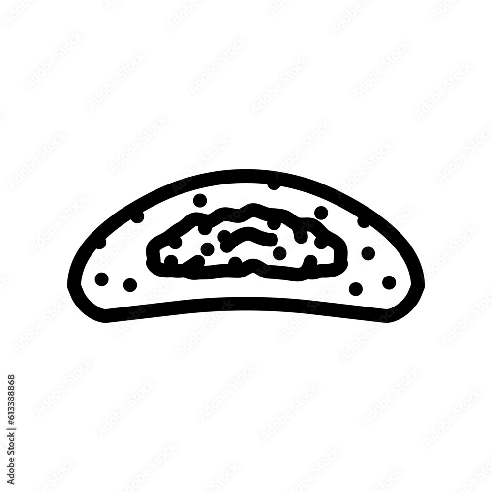 veggie bun food meal line icon vector. veggie bun food meal sign. isolated contour symbol black illustration