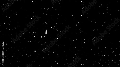 闇夜に舞う雪 合成用素材 横視点 (Falling Snow Side View Composite Video Material)