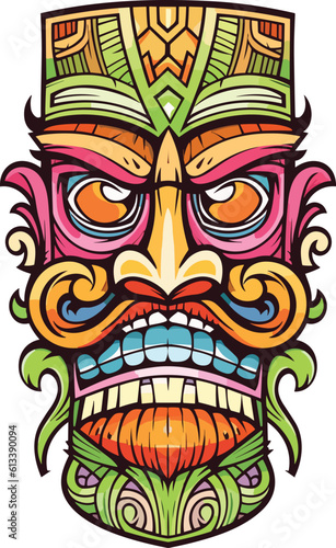 tiki festival, tiki man vector illustration, tiki man art for t-shirt design, sticker and wall art