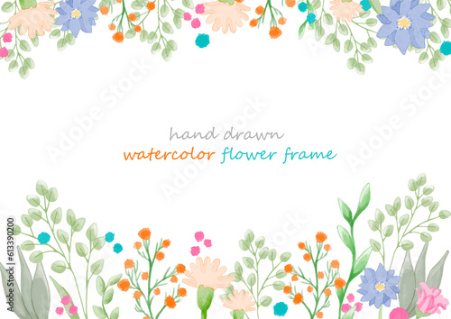 美しい水彩タッチの花のフレーム © nonohana