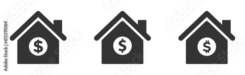 Property for sale vector signs. House for sale vector icons collection
