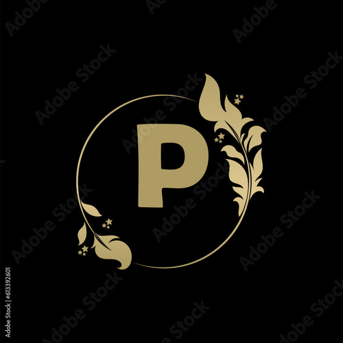 Free vector letter luxury letter P or golden  design in your company
