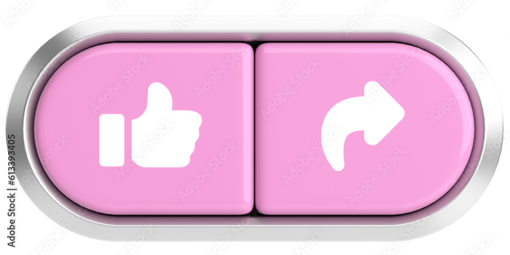 Like and share button. 3D illustration. Like and share button. 3D illustration.